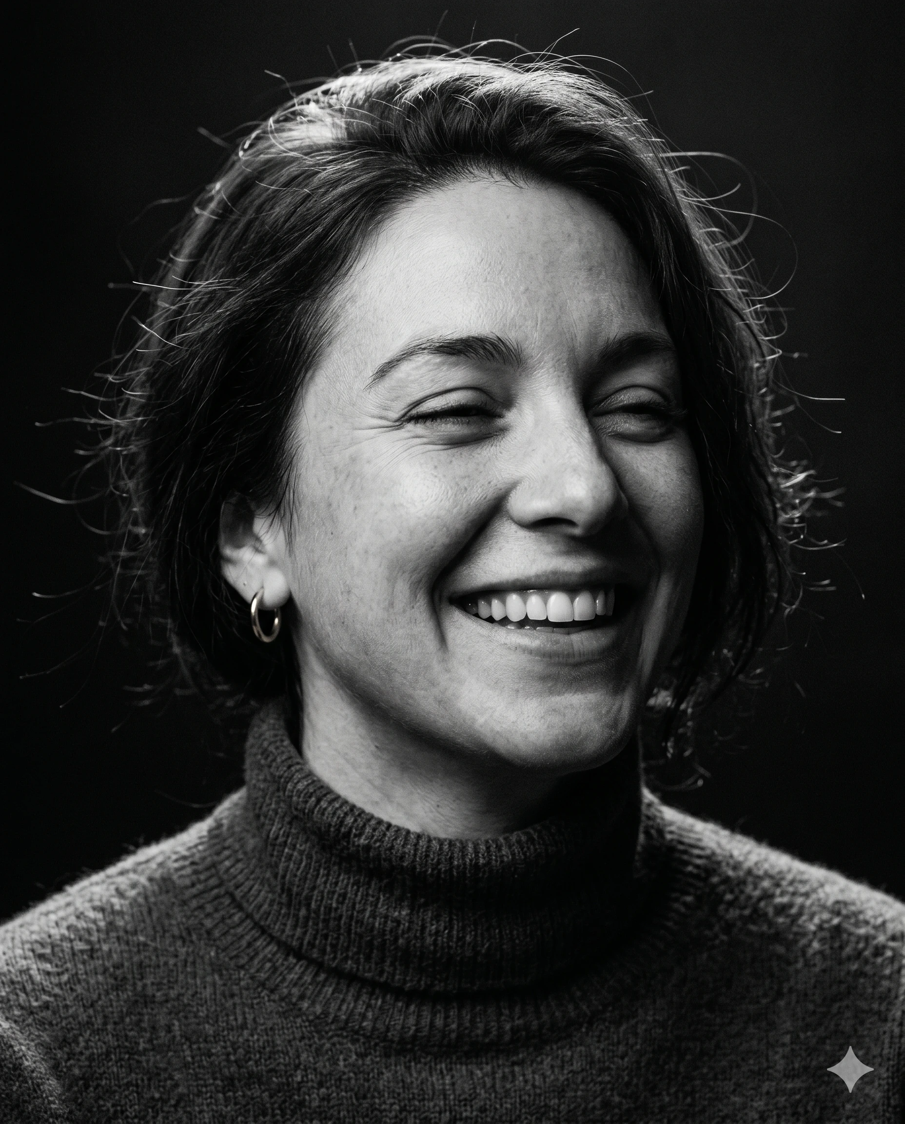 Person smiling peacefully